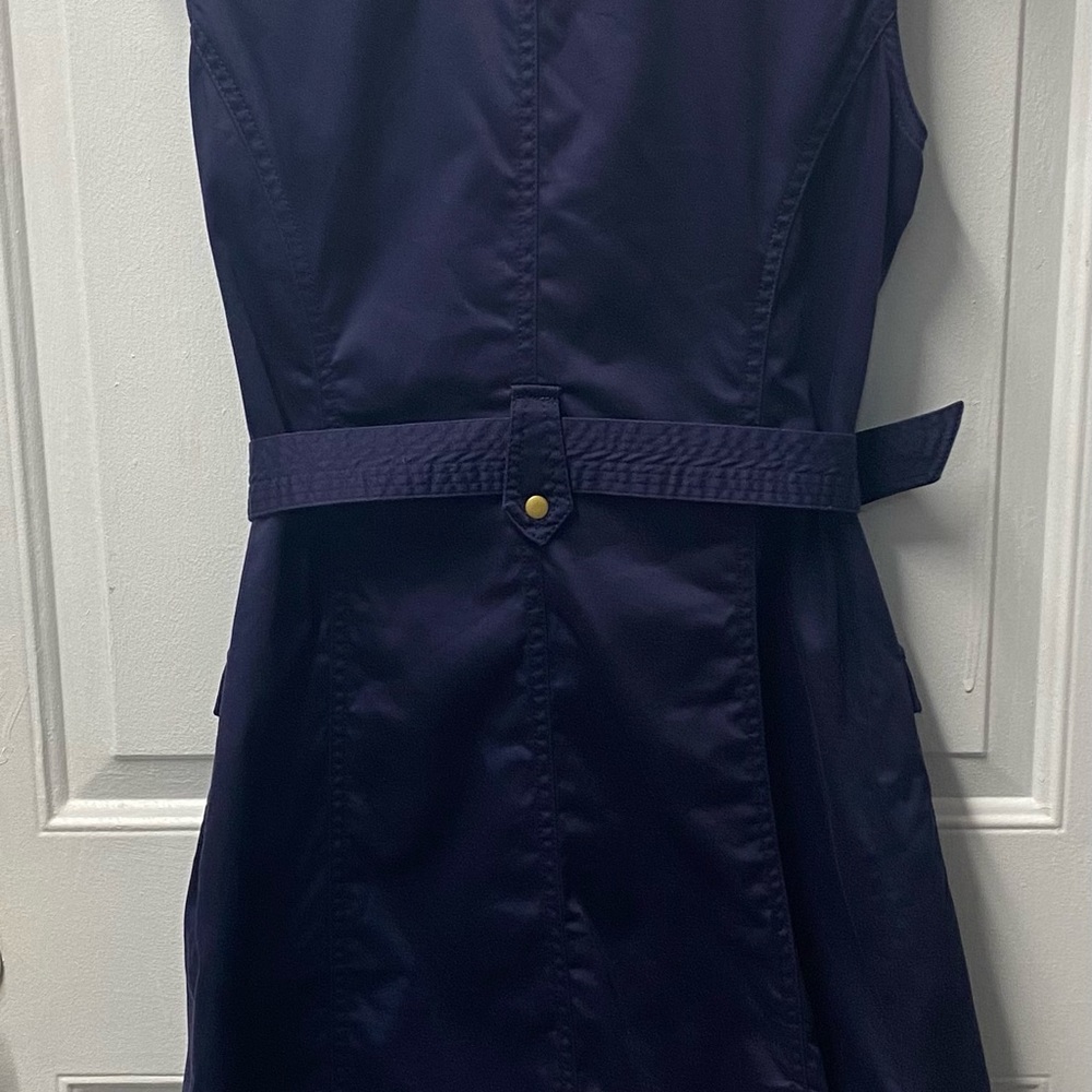 Calvin Klein Sleeveless Button Down Belted Waist Collared Dress Size 6 - Picture 3 of 9